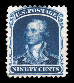 40-47, 1c-90c 1875 Reprints cplt., without gum as issued, brilliantly fresh colors throughout, overall much better centering than typically found, a few minor flaws and some of
the inevitable nibbed perforations, 3c privately gummed, fine-very f