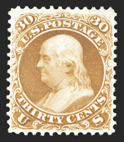 110, 30c Brownish orange re-issue, unused, well centered, strong rich color on fresh paper, light owners handstamp on reverse not showing through, very fine clear 1994 PF
certificate only 346 sold.