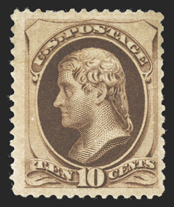 188, 10c Brown, with secret mark, deep intense color and impression, full o.g., nearly very fine 2002 PF certificate.