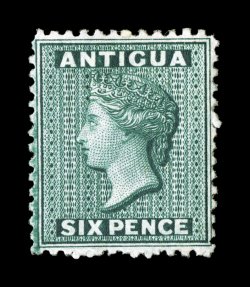 S.G. 15x, 1872 6p Blue green, watermark reversed, rich color and a sharp impression, o.g., fine 2008 BPA certificate (Scott 7 var. $550.00).