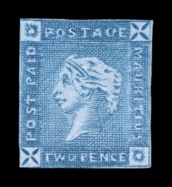 S.G. 37, 1859 2p Blue, early impression, strong rich color and a well defined early impression, margins range from ample to touching the frame line in places, neatly repaired,
fine appearance a presentable example of a stamp that is almost neve