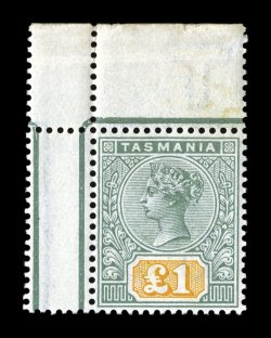 S.G. 216-25, 1892 12p-£1 Queen Victoria definitives cplt., each is a top sheet-margin single, several are top left corner margin copies), remarkably fresh throughout, with
brilliant colors, fresh clean o.g., never hinged (£1 with tiny natural s