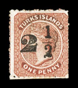 S.G. 35, 1881 2 12 on 1p Dull red, setting 8, surcharge type 24, strong color that is slightly oxidized, full o.g., small h.r., fine and quite scarce 1987 RPS and 2008 BPA
certificates (Scott 30 $1,350.00).