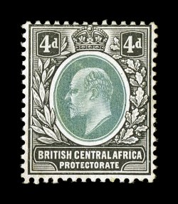 S.G. 69-70, 1907 2p Dull and bright violet and 4p Grey green and black, watermarked multiple crown and CA, a fresh unused pair of these two values that are considered to be the
rarest of the British King Edward VII issues, both centered to the