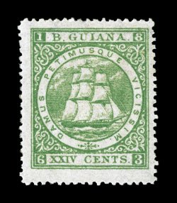S.G. 114, 1875 24c Yellow green, perf. 15, exceedingly bright and fresh, o.g., very fine 2008 BPA certificate (Scott 71 $725.00).