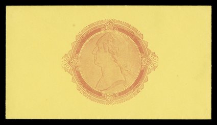 Turner Essay Type C, Lockwood Washington portrait on envelopes, eight different color andor paper combinations, with colors being brown, blue, green or red and envelope paper
being white, yellow, buff or orange, a couple age spots, but generally