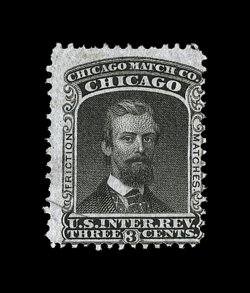 RO60, Chicago Match Co., 1c Black, bright and fresh, fine.