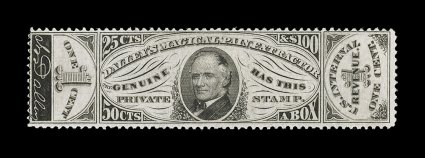 RS74ah, Dalleys Magical Pain Extractor, 1c Black on old paper, with $100 instead of $1.00, fresh mint example, full o.g., trivial h.r.s, fine.