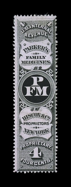 RS123c, Hiscox & Co., 4c Black, pink paper, exceptionally fresh, sound and fine.