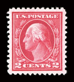 499, 2c Rose, Ty. I, a fabulous stamp being in a condition that would please even the most fastidious collector, possessing lavishly large margins all around and being
perfectly centered within them, plus its color is incredibly deep and vibrant