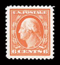 506, 6c Red orange, a gorgeous mint example featuring both spectacular margins and freshness, with enormous margins all around and being wonderfully well centered within them,
with truly radiant color on immaculate paper, o.g., n.h., an extremel
