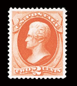 183, 2c Vermilion, a most extraordinary quality mint example of this Bank Note, possessing flawless centering within extravagantly large margins, in addition its color is a
gorgeous bright shade, while its impression is well incised on crisp whi