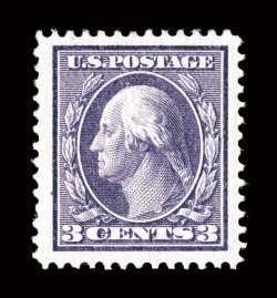 333, 3c Deep violet, exceedingly well centered within impressively wide margins, bright fresh color, unblemished o.g., n.h., an extremely fine jumbo 1997 PF certificate and a
2008 PSE certificate (XF 90 Jumbo SMQ $270.00 for 90 and $990.00 for