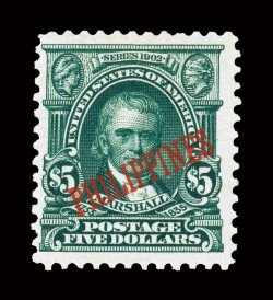 239, $5.00 Dark green, deep color, large margins, o.g., nearly very fine only 746 issued 1986 PF certificate.