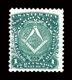 RO61b, Henry A. Clark, 1c Green, silk paper, a seldom seen mint example, deep rich color, full original gum, tiny h.r., fine.