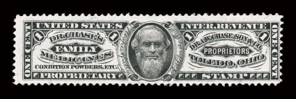 RS54b, Dr. A. W. Chase, Son & Co., 1c Black, silk paper, fresh color and a clear impression, fine.