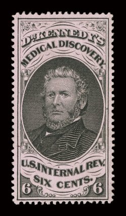 RS156c, Dr. Kennedy, 6c Black, pink paper, nicely centered, fresh color, very fine.