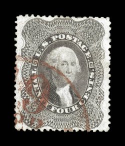 37, 24c Gray lilac, used, excellent centering within wide margins, strong rich color and a well incised impression, light red exchange office pmk., extremely fine and
attractive 1989 PF certificate.