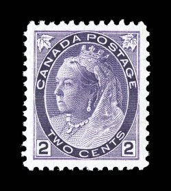 76, 1898 2c Purple Numeral, gem mint single possessing mathematically precise centering within extraordinarily large lavish margins, sumptuously rich color and a sharp
impression, o.g., n.h., extremely fine and exceedingly choice ex-Dr. Tan