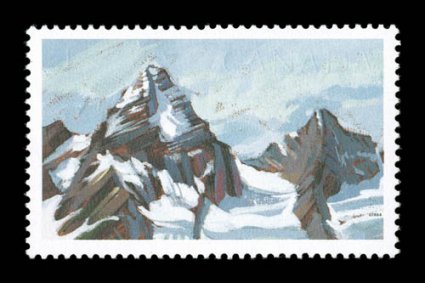 934a, 1984 $1.00 Glacier National Park, blue inscriptions omitted, fresh example of this scarce error, o.g., n.h., very fine (Unitrade C$1,250.00).