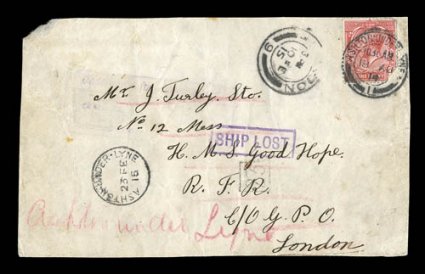 The 1914 Battle of the Falkland Islands exhibition collection, a fascinating collection originally formed by the famous Falkland Island collector Dempsey Prappas, whose
collections we were privileged to sell in 1995 and 2003, primarily consisting