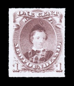 37, 1877 1c Brown lilac, rouletted, fresh mint single, brilliantly rich color on clean white paper, well centered, o.g., lightly hinged, very fine (Unitrade
C$200.00).