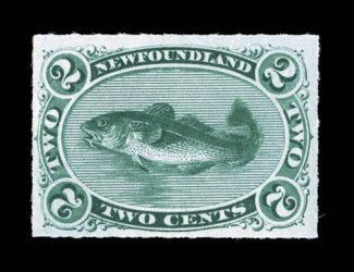 38, 1879 2c Green, rouletted, unused, exceptionally well centered, especially for the rouletted issue, rich intense color, expertly regummed, extremely fine photocopy of a
1997 CPES certificate for the block of eight from which this came (as o.
