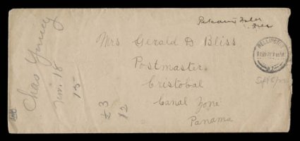 Pitcairn IsldFree manuscript endorsement on business sized cover sent via New Zealand with Wellington27.SP.22N.Z. transit c.d.s., complete with letter from Chas. R. Christian
dated September 8, 1922, slightly rough at right edge from openi