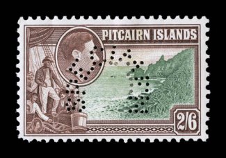 1S-8S, 1940 12p to 26 King George VI, with perforated Specimen cplt., bright fresh colors, o.g., small h.r.s, 1p and 26 with tiny thin spots, otherwise fine-very fine a rare
and seldom offered specimen set ex-Allen (S.G. 1s-8s).