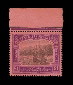 52-64, 1923 12p-£1 Tercentenary cplt., handsome mint set, with the high values being particularly choice, the 26 through £1 being sheet-margin singles, bright colors, o.g.,
most are lightly hinged, a few minor h.r.s, very fine (S.G. 48-60 £