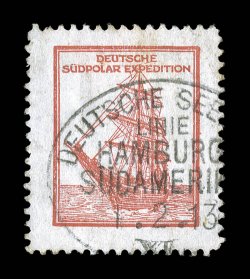 1910-12 German South Polar Expedition, Deutsche Sudpolar Expedition red vignettes, a small collection of four singles (three unused and one with German Seefahrt Linie oval
postmark, plus two blocks of four (one unused, other with o.g.), coupl