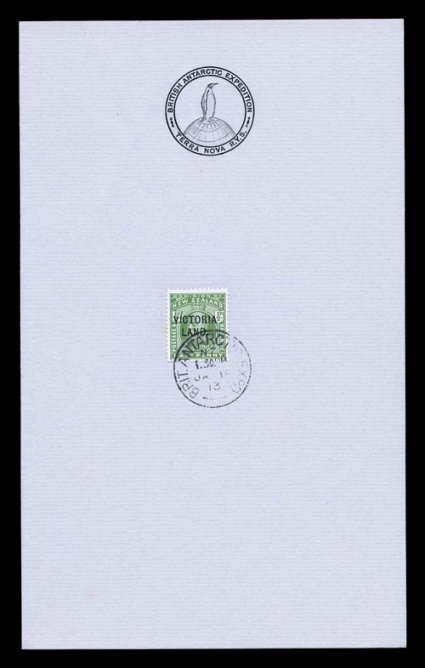 Interesting collection of unused imprinted stationery from the various Antarctic expeditions, 23 pieces in all, comprising: 1901 Discovery Antarctic Expedition (one envelope,
one sheet of note paper), 1910 British Antarctic Expedition (two envelo