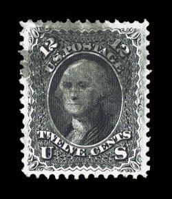 97, 12c Black, F grill, used, extraordinarily well centered within large margins, deep rich color and impression on unusually bright paper, lightly cancelled, extremely fine
1999 PF certificate.