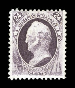 200, 24c Dark violet special printing, without gum as issued, deep rich color and a sharp impression, attractively centered, a fine example of this rare special printing, of
which only about 75 examples still exists, many of which have faults