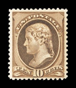 209, 10c Brown, pristine mint single, prooflike color and impression, nicely centered, immaculate o.g., never hinged, very fine photocopy of a 2000 PF certificate for a block
of six from which this stamp was taken.