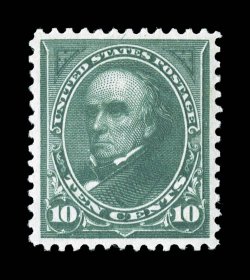 273, 10c Dark green, premium quality mint example, intense prooflike color and impression on fresh white paper, uncharacteristically well centered, o.g., n.h., extremely
fine.