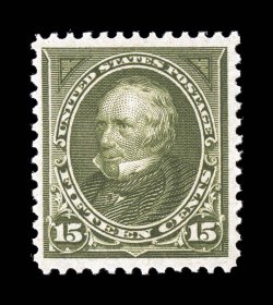 284, 15c Olive green, well centered within large margins, attractive color, o.g., n.h., very fine 2001 PF and 2008 PSE certificates.