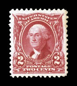 301, 2c Carmine, very well centered within unusually large margins, strong color and impression, o.g., n.h., extremely fine 2004 PF certificate.