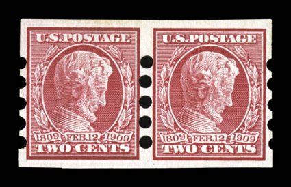 368 var., 2c Lincoln imperforate, private vending coil pairs, a selection of twelve different pairs, including Brinkerhoff Ty. I, II and IIa, and IV, Mailometer Ty. I and IV,
Schermack Ty. I, II, III and III (line pair), and U.S. Automatic Vendi