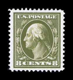 380, 8c Olive green, a visually stunning mint single, possessing the deepest and most luxuriant color we have ever seen on this stamp, with an impression that would rival any
proof, in addition it is marvelously well centered within large margin