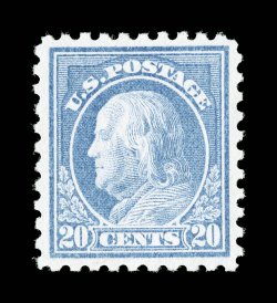438, 20c Ultramarine, gem mint single that is extraordinarily well centered within large margins, wonderfully bright color on pristine white paper, o.g., n.h., extremely fine
2004 PF certificate and a 2004 PSE certificate (XF-Superb 95 SMQ $4,