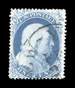 18, 1c Blue, Ty. I, bright color on fresh paper, nicely centered, light New York c.d.s., very fine 2002 PF certificate.