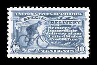 E9, 10c Ultramarine, very well centered within large margins, strong fresh color, o.g., n.h., extremely fine 1999 PF certificate.