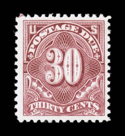 J36b, 30c Pale rose, well centered, with wide margins all around, bright color on fresh paper, o.g., never hinged, very fine 2004 PSE certificate (left sheet selvage
subsequently removed).