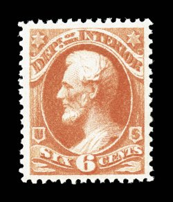 O99, 6c Interior, on soft porous paper, a gorgeous mint example of this relatively common stamp in a most uncommon quality, featuring stunning color that is incredibly deep and
brilliant, especially intense impression as well, extraordinarily we