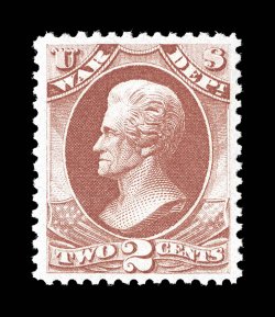 O115, 2c War, on soft porous paper, especially well centered within large margins, rich luxuriant color and a highly detailed impression on bright white paper, unblemished
o.g., never hinged, extremely fine gem 2008 PSE certificate (XF-Superb 9