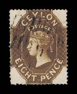 8d. brown, intermediate perf., good color, fine used. Scarce. Sc. 21 S.G. 24, £500.