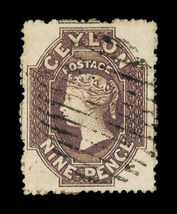 9d. purple-brown, intermediate perf., a large example, very fine used. B.P.A. certificate (1984). Sc. 22 S.G. 25, £225.