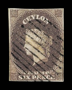 6d. deep brown with good to large margins and neatly cancelled, very fine. A choice example of this rare stamp. R.P.S. Certificate (1984). Sc. 7a, S.G. 6b, £1000.