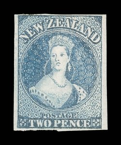 2d. blue Plate II, close to large margins, fine unused without gum. B.P.A. Certificate (1952). Sc. 32d var S.G. 115c var.